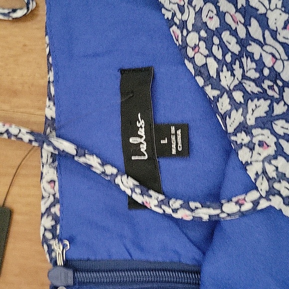 NWT Lulus Walk the Walk Blue Floral Print Ruched Bodycon Mini Dress Large - Picture 8 of 14